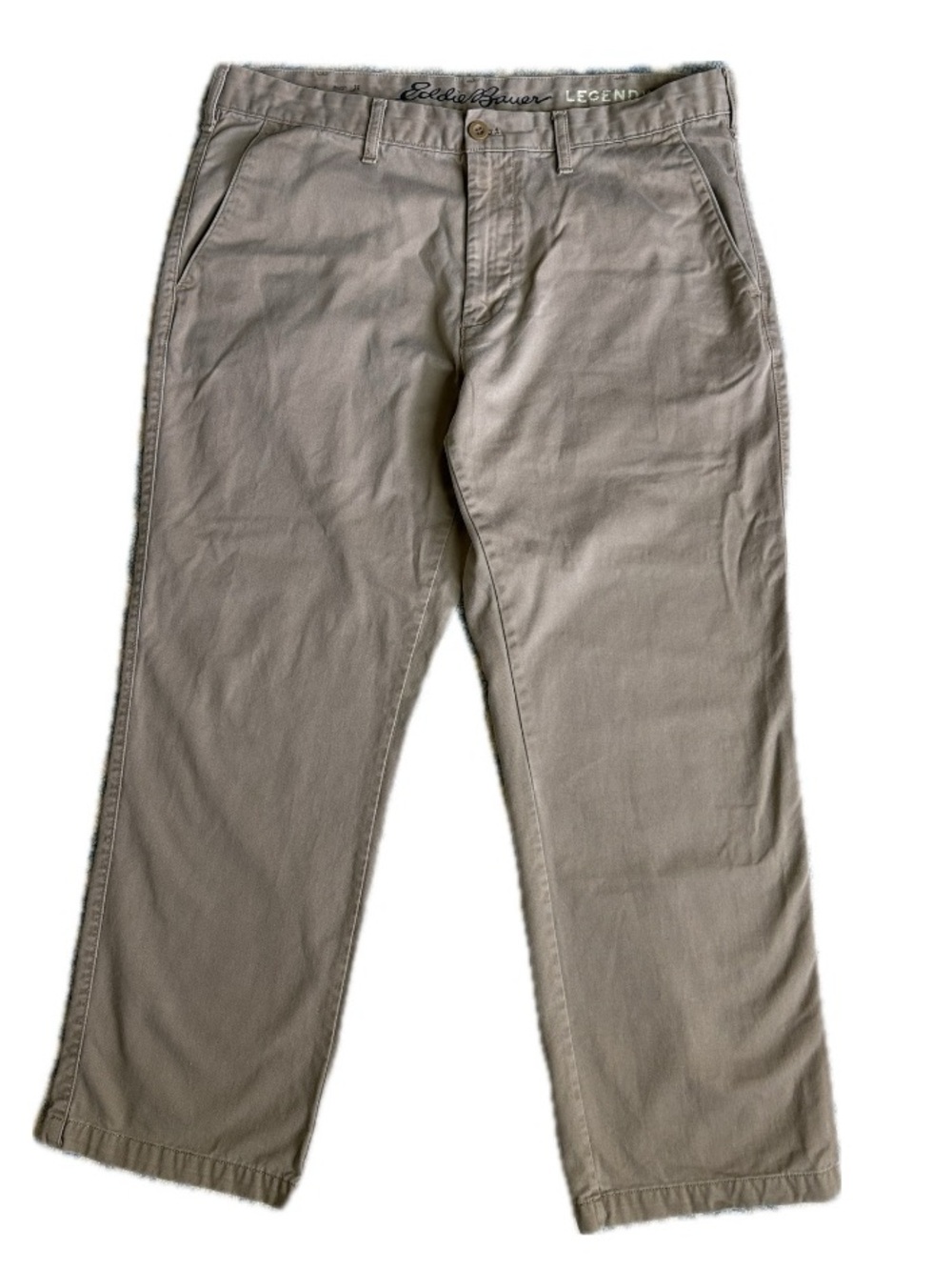 Eddie Bauer Legend Wash Chinos Classic Fit Khaki Pants 36x30 100% Cotton